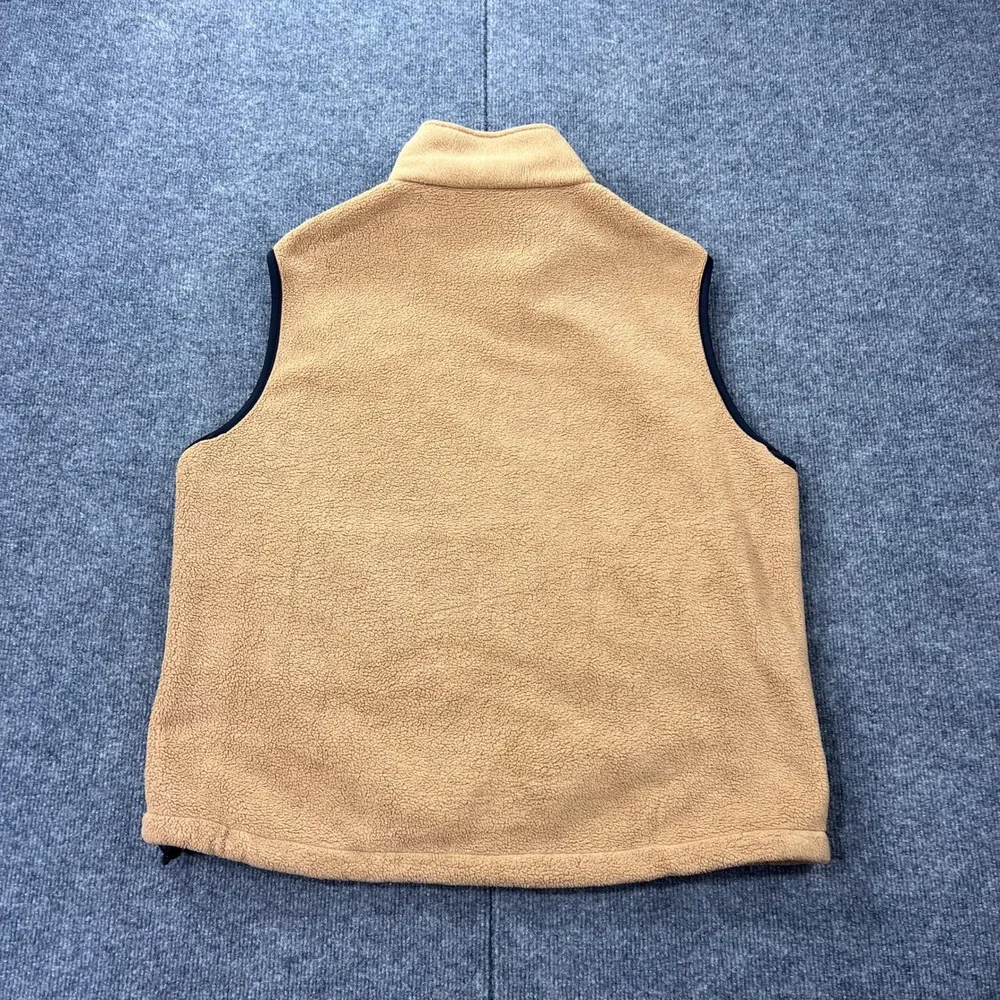 Woolrich Men's Large‎ Fleece Vest Tan/Camel Full Zip Stand Collar